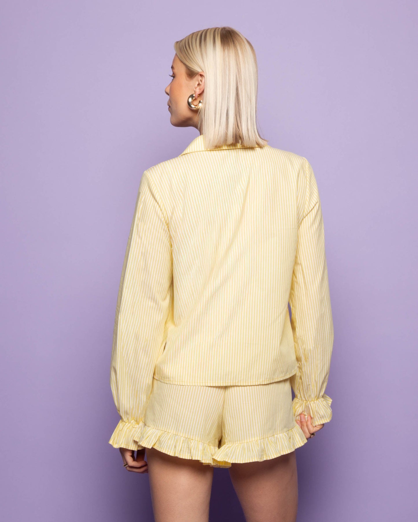 ANNE STRIPE KNOT BLOUSE GEEL