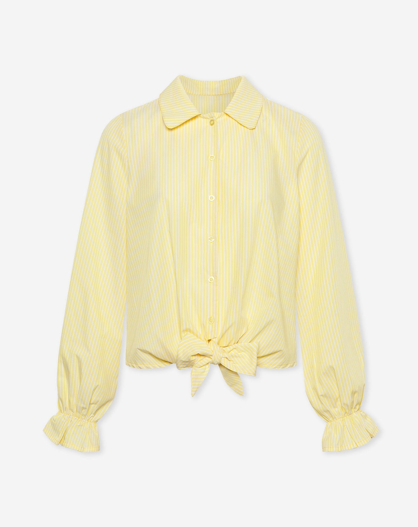 ANNE STRIPE KNOT BLOUSE GEEL