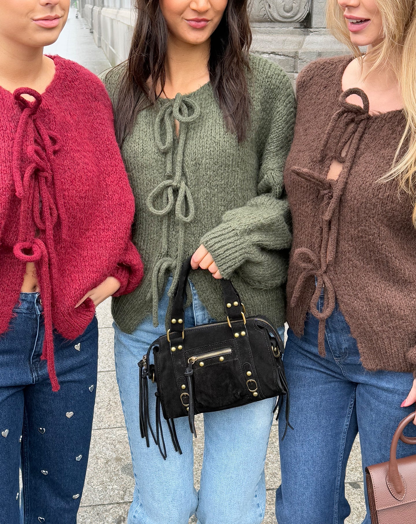 VIVI BOW CARDIGAN LEGERGROEN