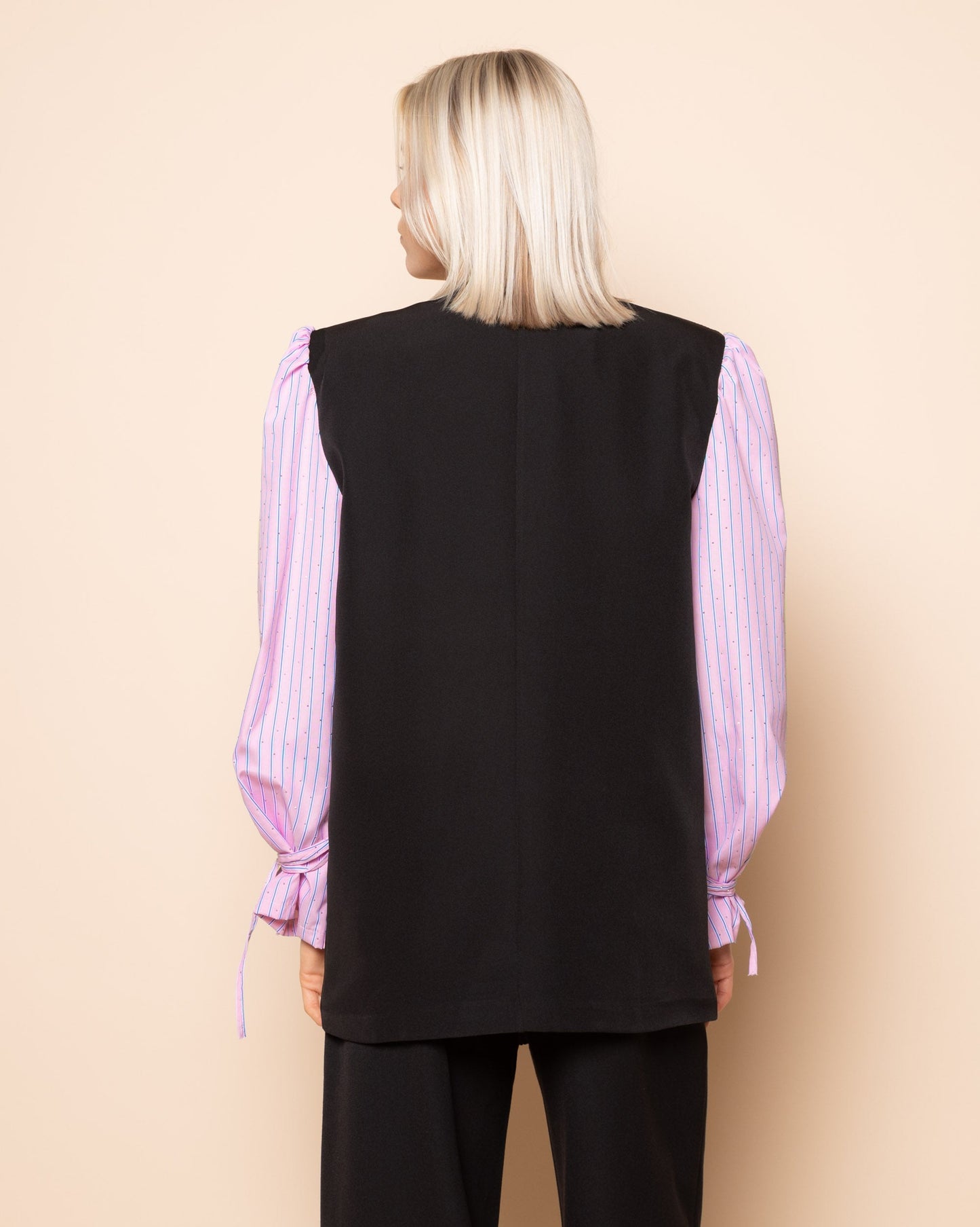 ALLIE STRIPE DIAMOND SLEEVE BLAZER ROZE
