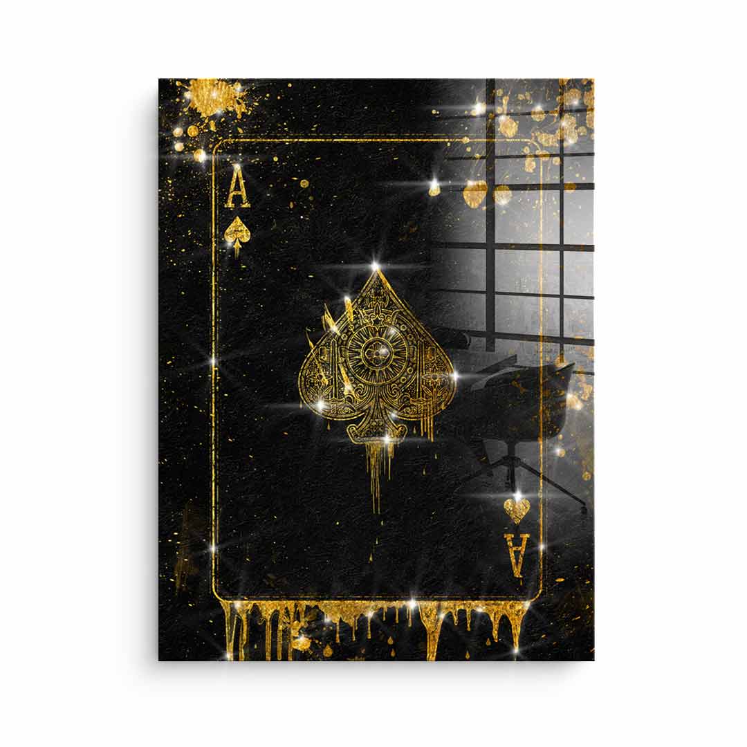 Ass-Karte - Blattgold