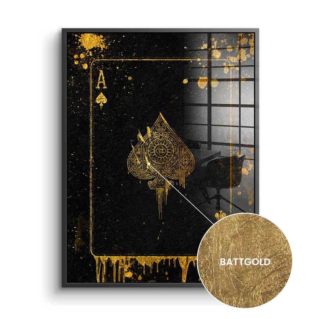 Ass-Karte - Blattgold