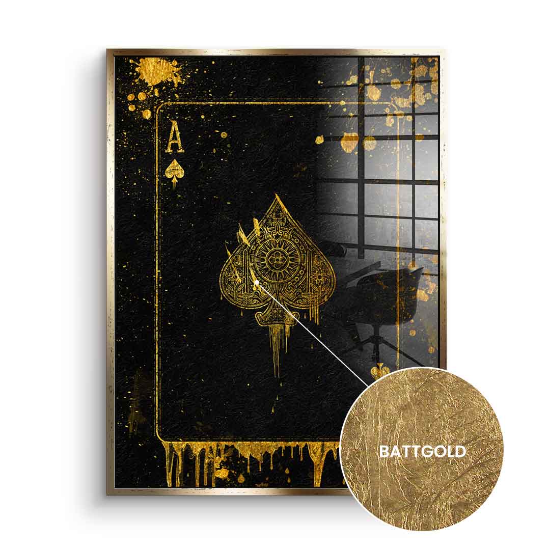 Ass-Karte - Blattgold