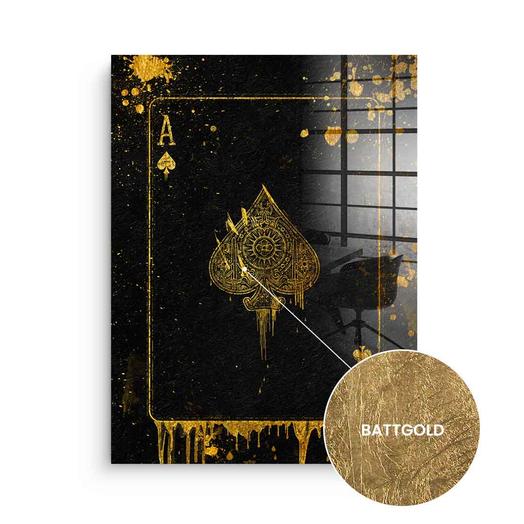 Ass-Karte - Blattgold