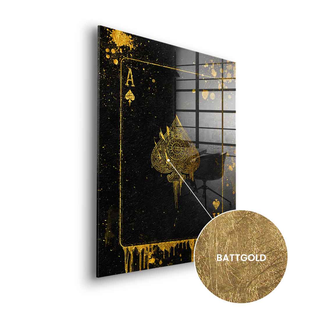 Ass-Karte - Blattgold