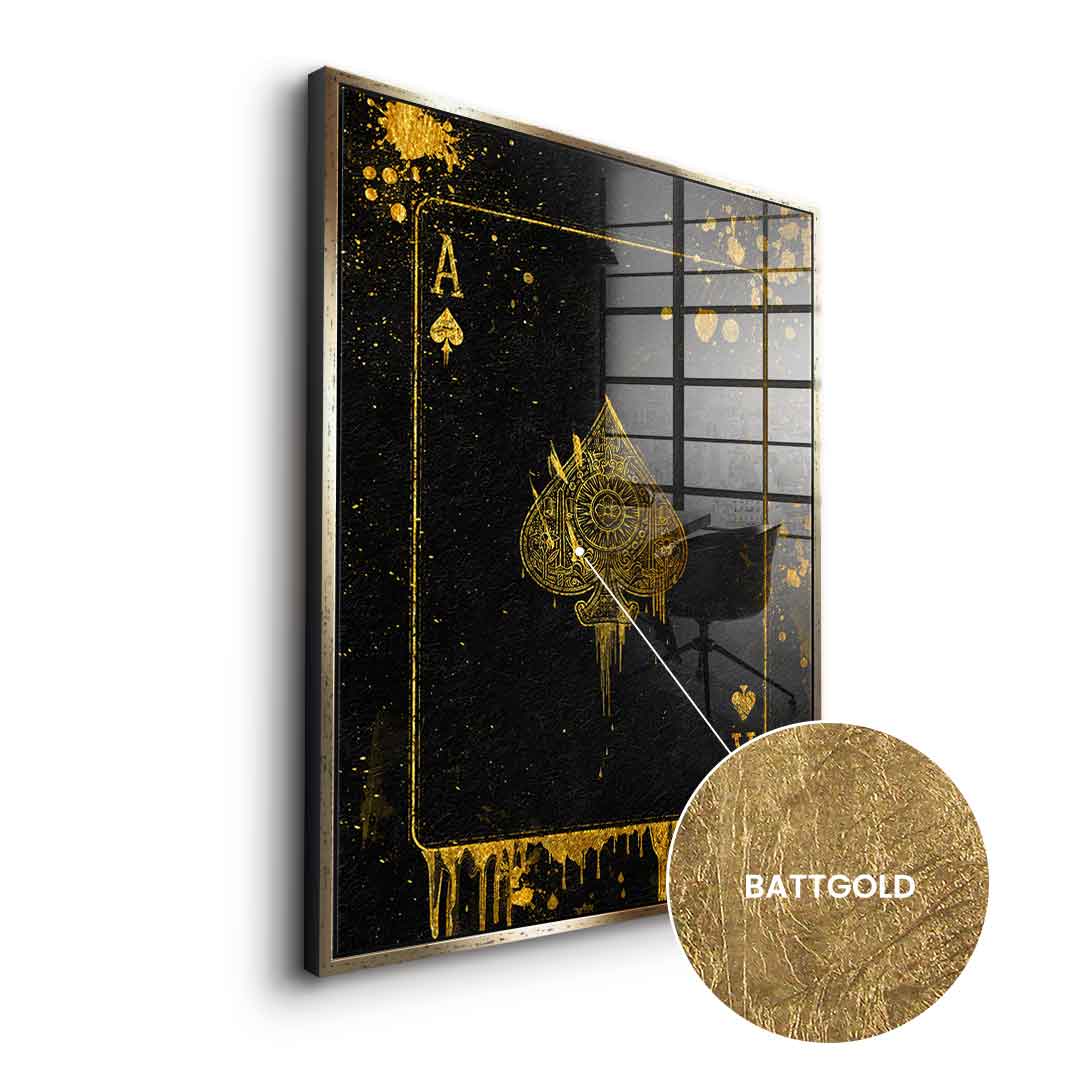 Ass-Karte - Blattgold