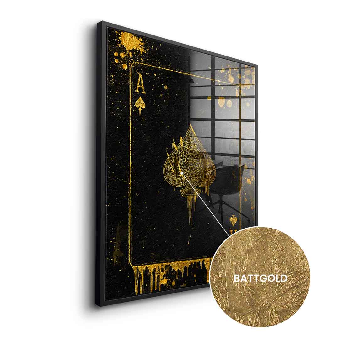 Ass-Karte - Blattgold