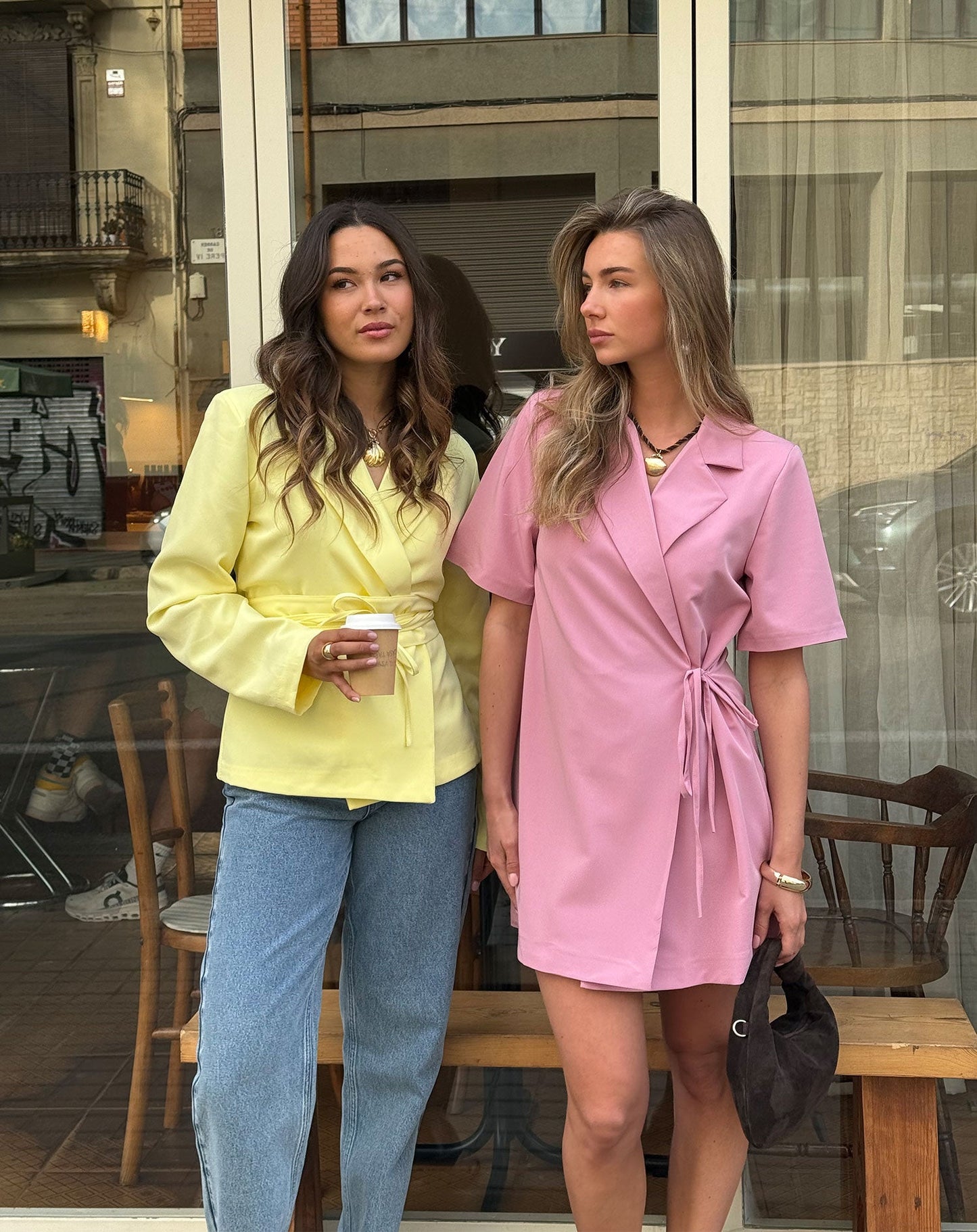 ZOEY WRAP UP SHORT SLEEVE BLAZER DRESS ROZE
