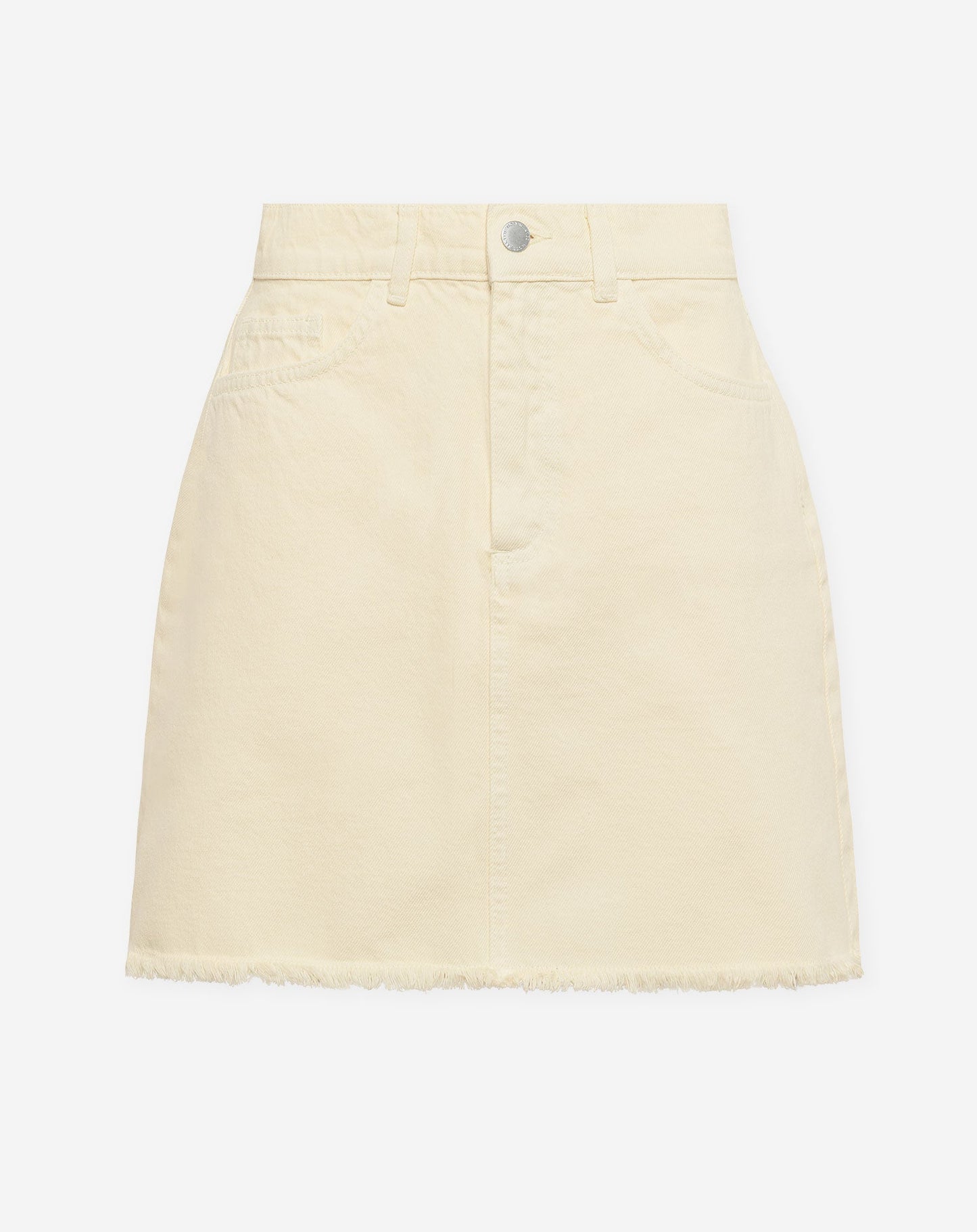 AMY DENIM RAW EDGE SKIRT BOTERGEEL