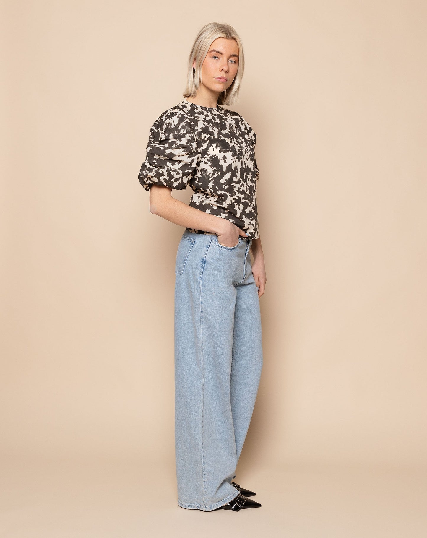WIDE LEG JEANS BLAUW