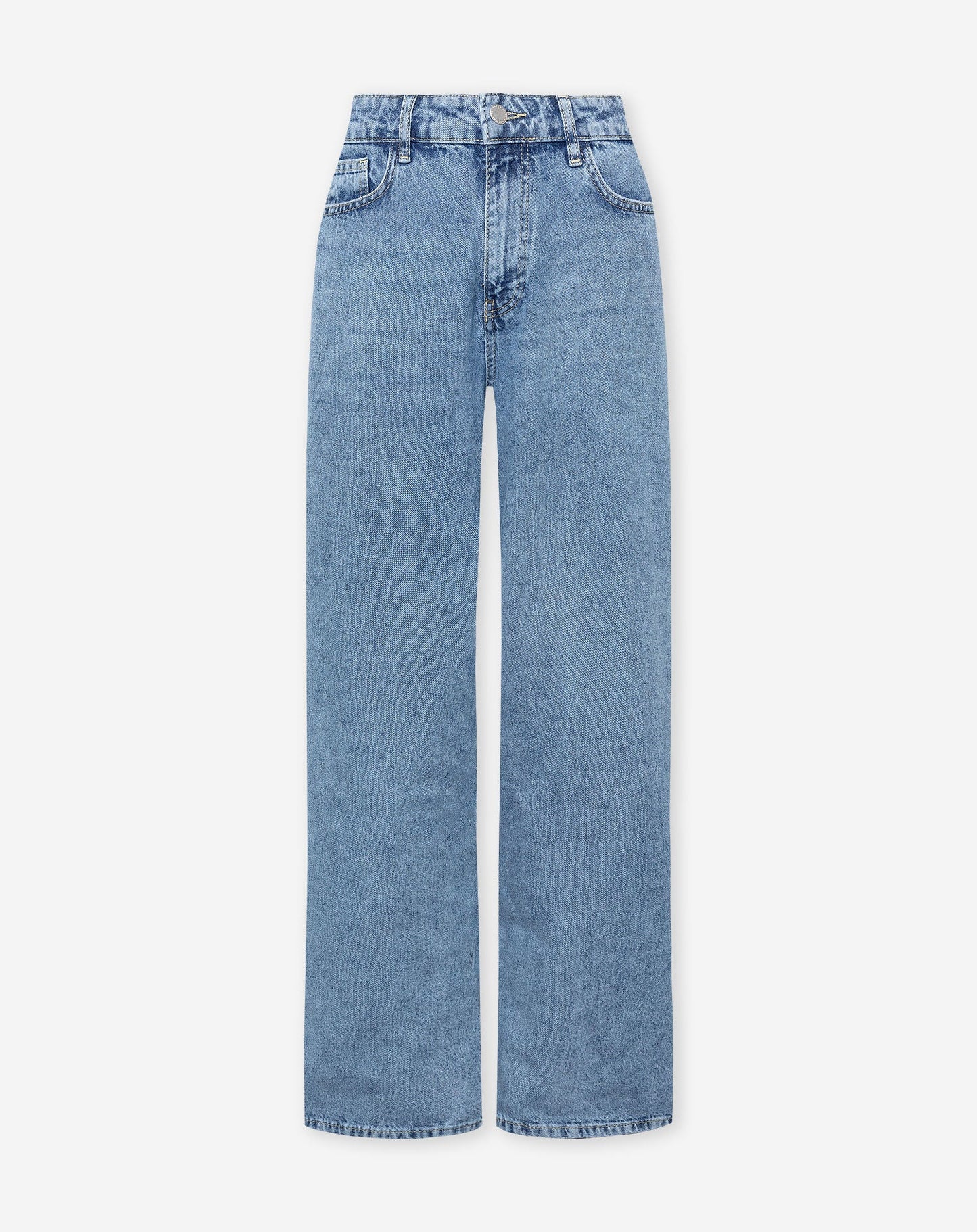 WIDE LEG JEANS MID BLAUW