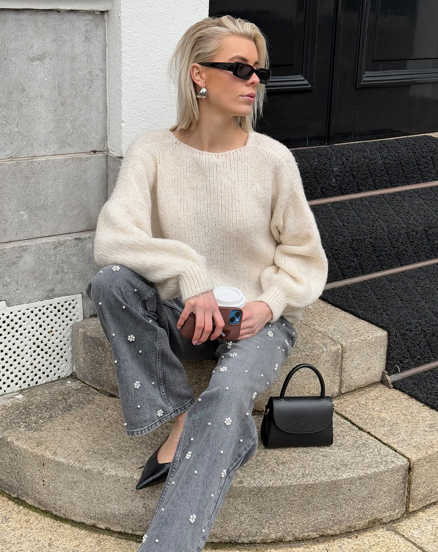 VIVI BOW CARDIGAN CRÈME
