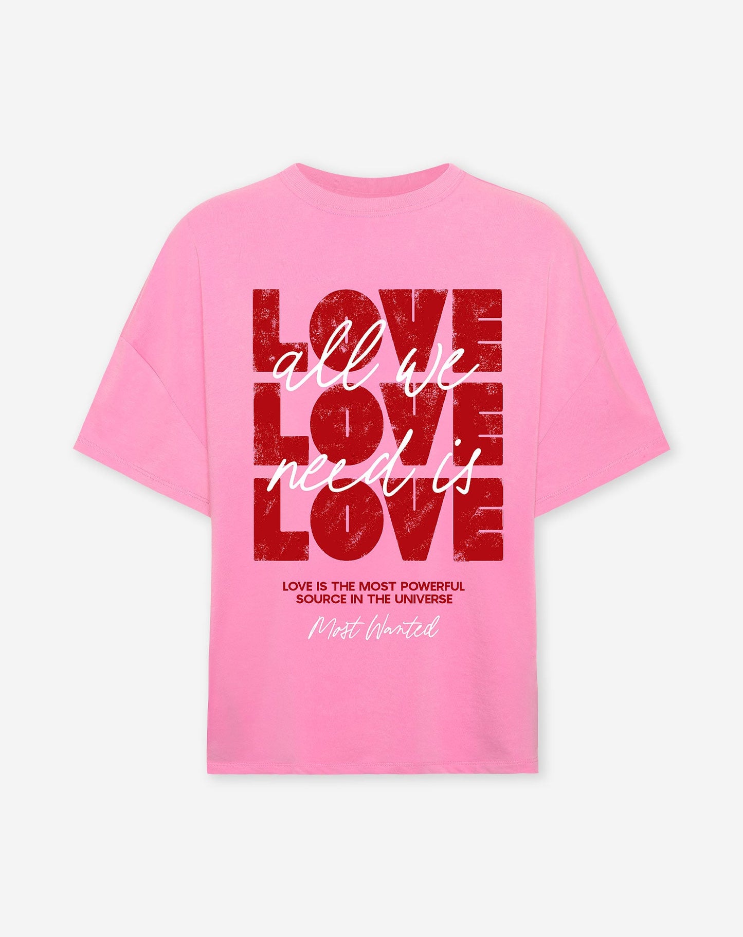 ALL WE NEED IS LOVE OVERSIZED TEE ROZE