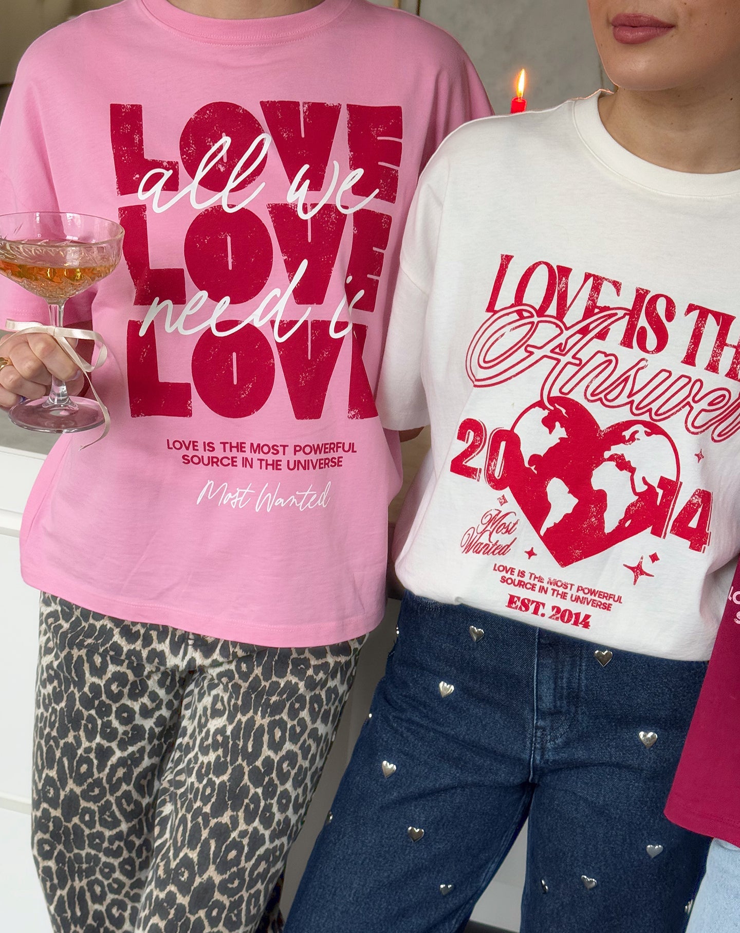 ALL WE NEED IS LOVE OVERSIZED TEE ROZE
