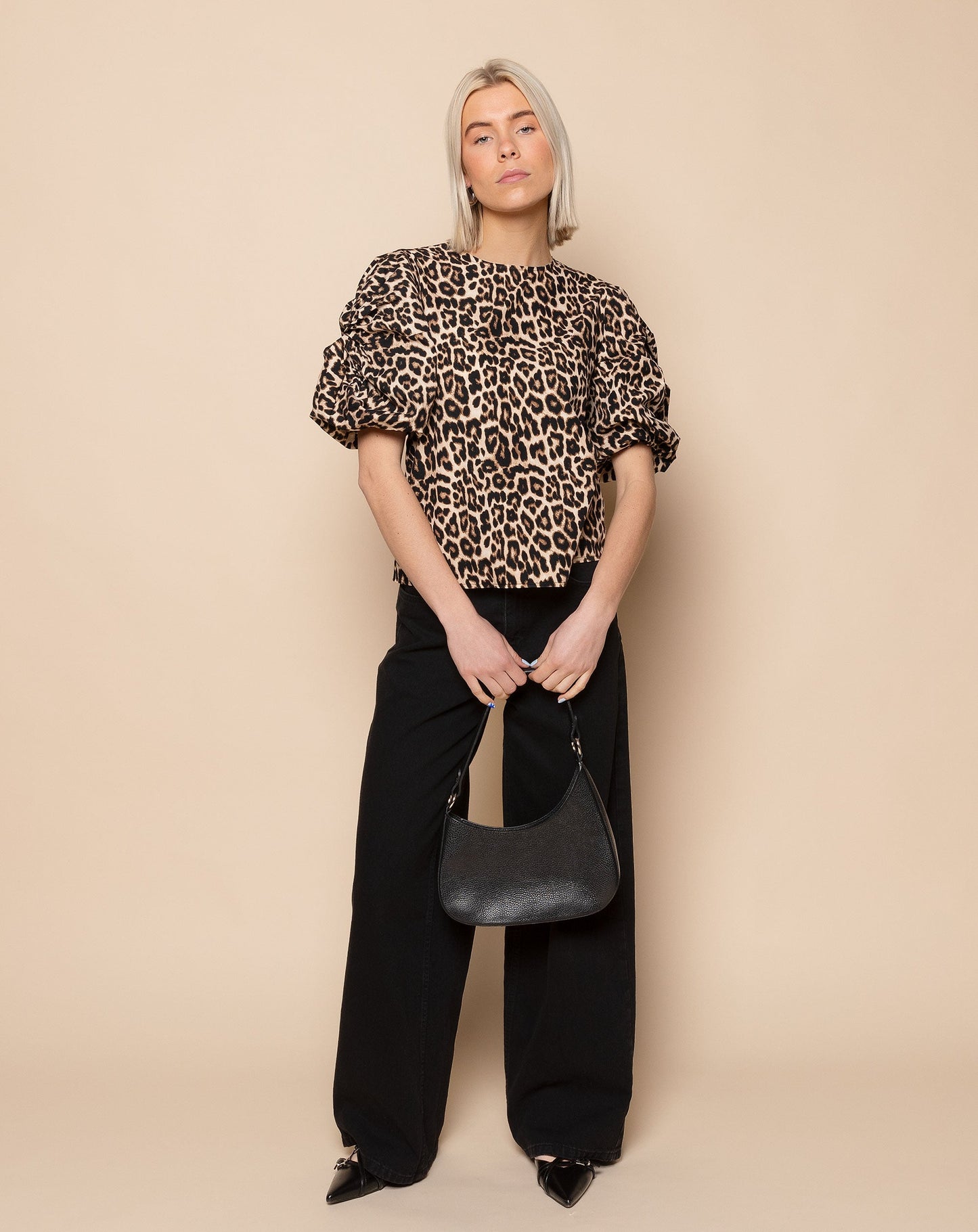 WIDE LEG JEANS ZWART