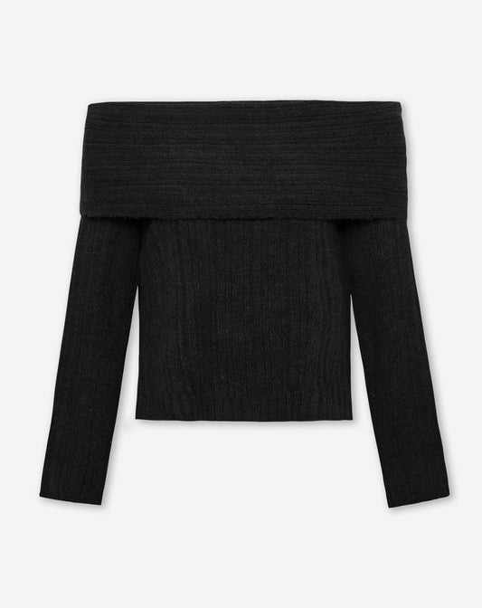 YARA OFF SHOULDER KNIT ZWART