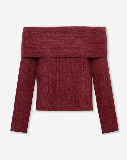 YARA OFF SHOULDER KNIT BURGUNDY