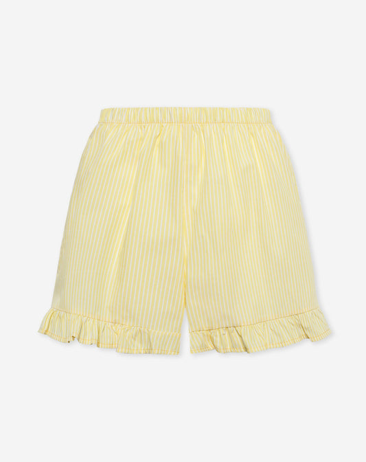 ANNE STRIPE RUFFLE SHORTS GEEL