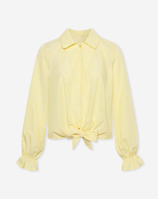 ANNE STRIPE KNOT BLOUSE GEEL