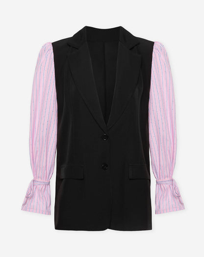 ALLIE STRIPE DIAMOND SLEEVE BLAZER ROZE