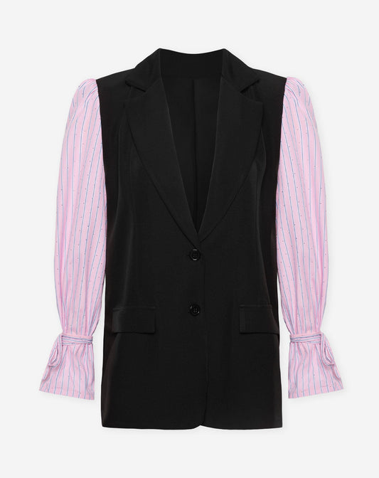ALLIE STRIPE DIAMOND SLEEVE BLAZER ROZE