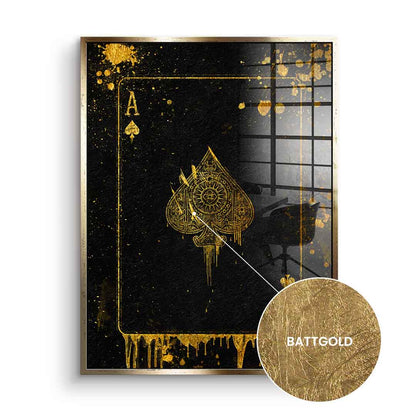 Ass-Karte - Blattgold