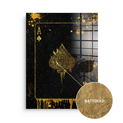 Ass-Karte - Blattgold