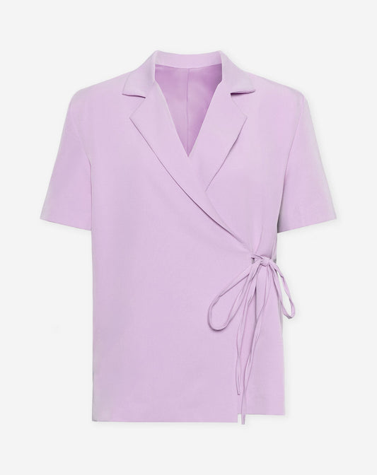 ZOEY WRAP UP SHORT SLEEVE BLAZER LILA