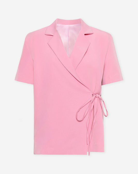 ZOEY WRAP UP SHORT SLEEVE BLAZER ROZE