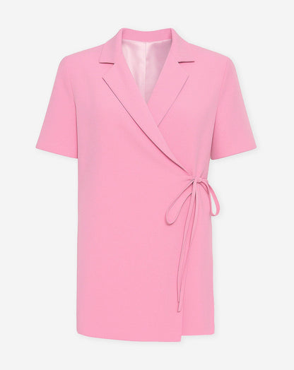 ZOEY WRAP UP SHORT SLEEVE BLAZER DRESS ROZE
