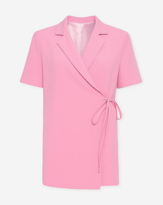 ZOEY WRAP UP SHORT SLEEVE BLAZER DRESS ROZE