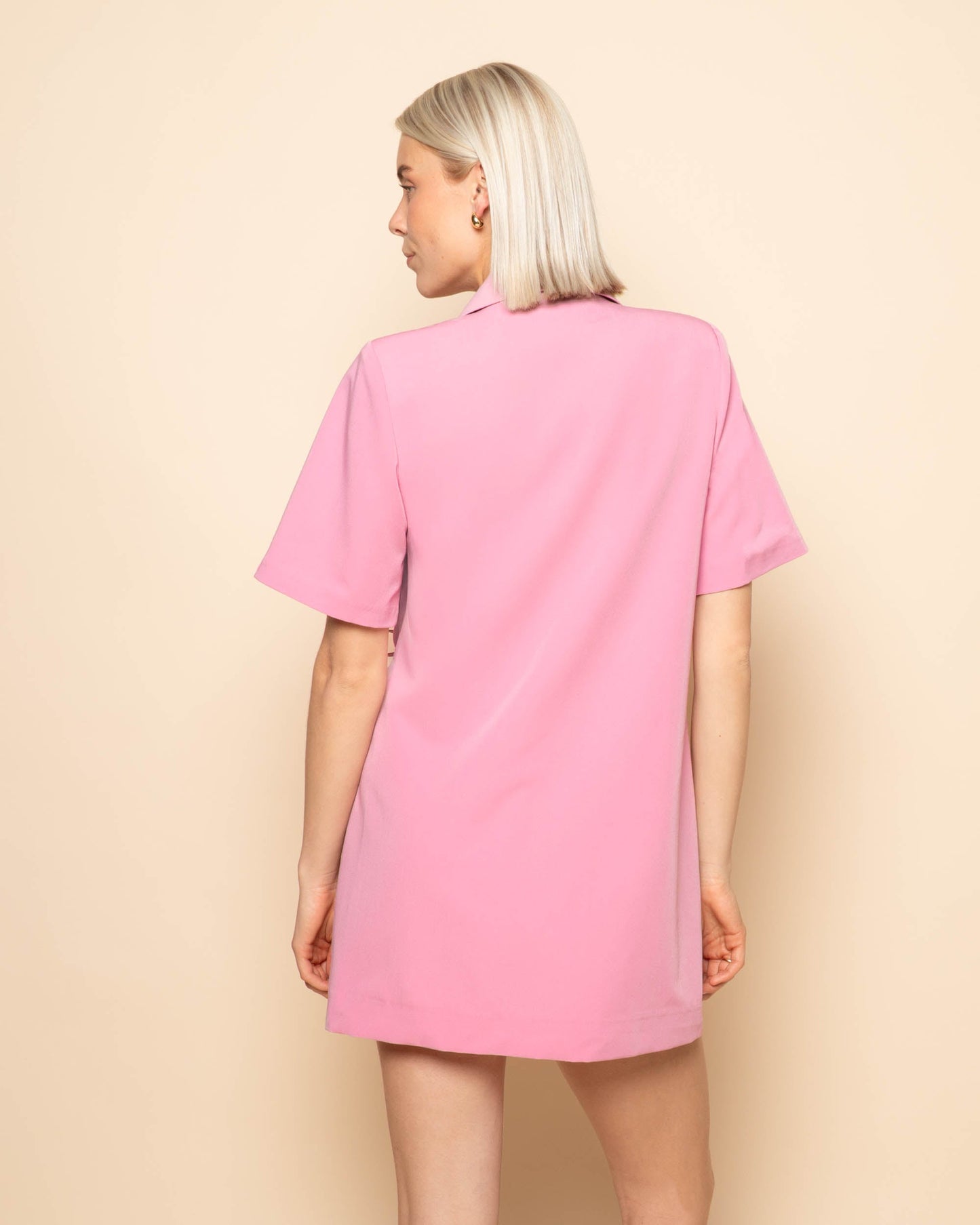 ZOEY WRAP UP SHORT SLEEVE BLAZER DRESS ROZE