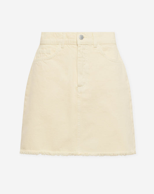 AMY DENIM RAW EDGE SKIRT BOTERGEEL