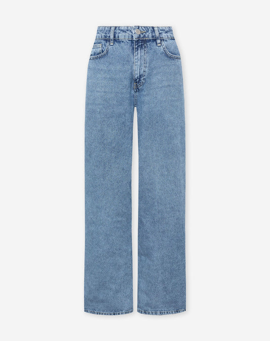 WIDE LEG JEANS MID BLAUW