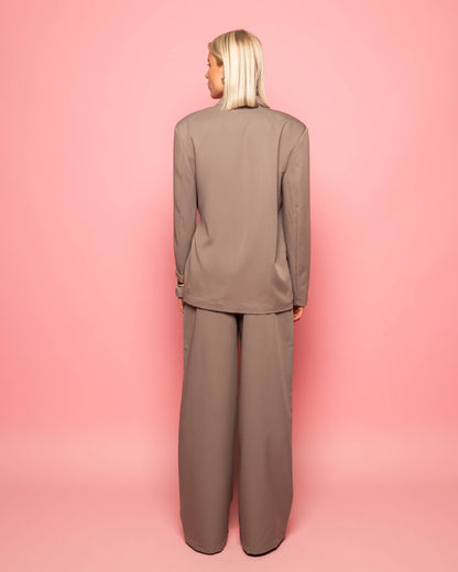 ZOEY WRAP UP BLAZER TAUPE
